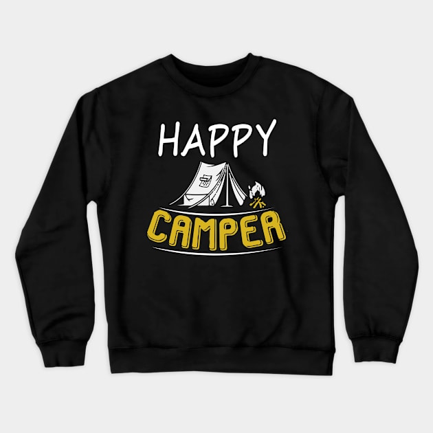 Happy Camper T-Shirt Camping T-Shirt Gifts for Men Women Crewneck Sweatshirt by OwensAdelisass